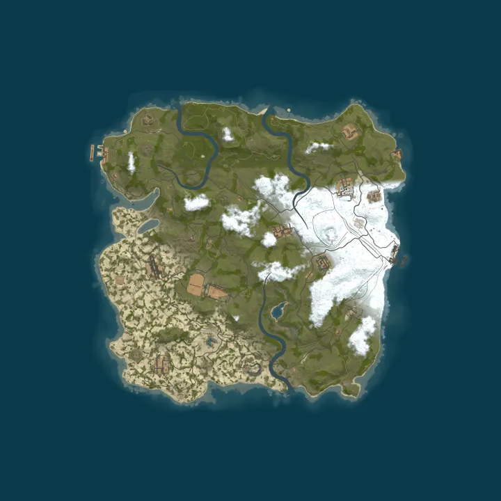 Map of RUSTOLUTION.GG 2x Monthly | Solo Duo Trio Quad | 50% Upkeep | N