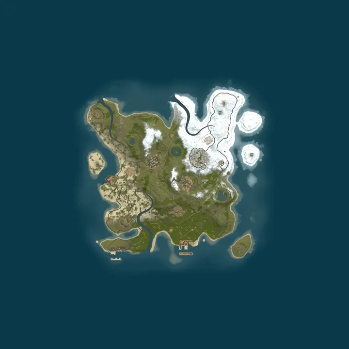 Map of Turtle Island - Raidable Bases - 10x - wiped 7/5