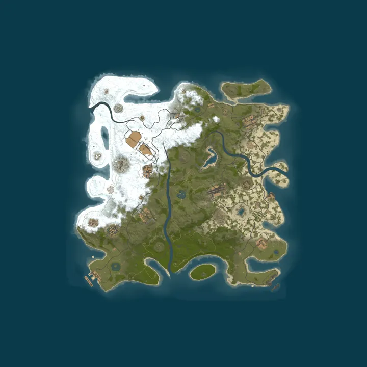 Map of Solo/Duo - Under 2k Hours / 10x stack size / 3x Resource Collec
