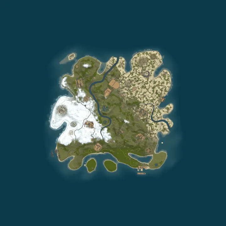 Map of RUST NO MERCY | SOLO ONLY | GATHER X2 | STACK 50K | FREE KITS |