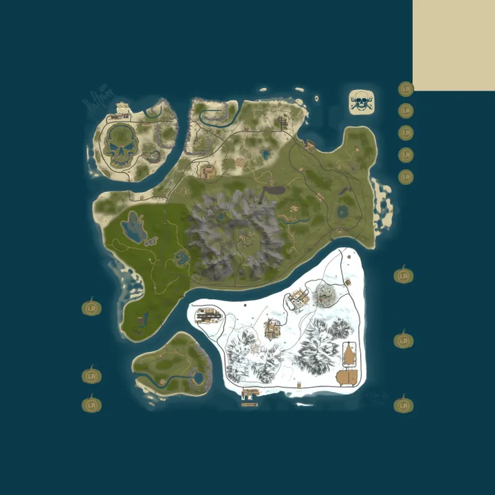 Map of LuffyRust Test Server - Whitelisted