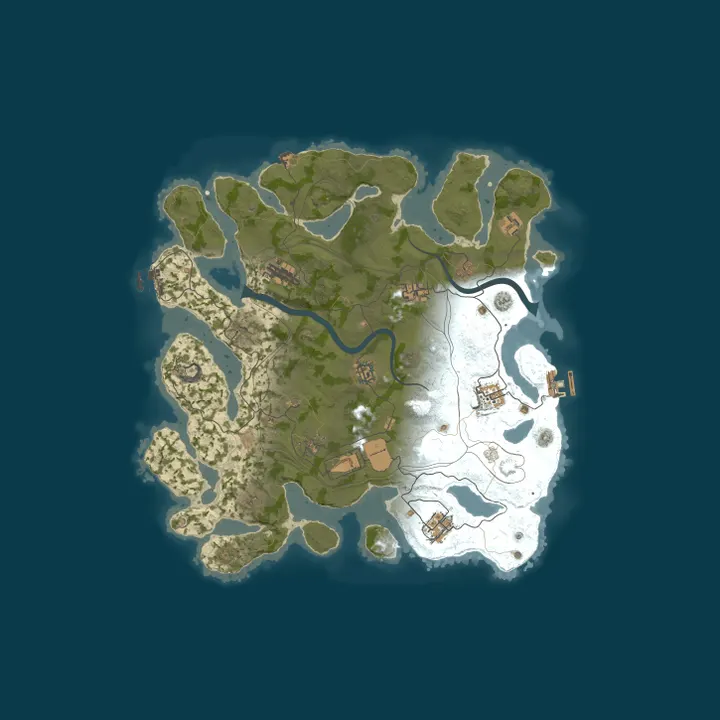 Map of AceRust.com 5x No BPs [Loot++|PvP|MyMini|Shop]10x