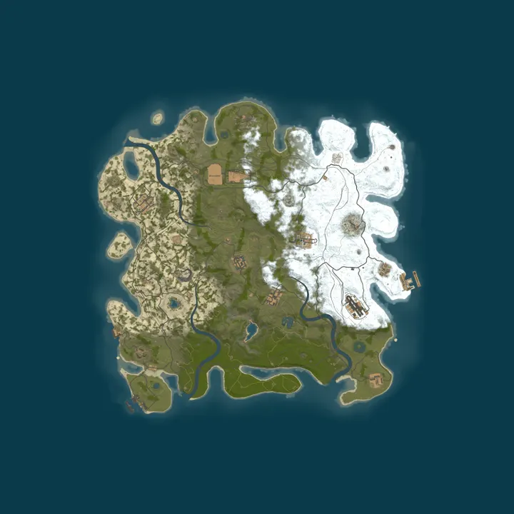 Map of №[4] D2S WarZone PvE 1000 Zombies Raidable Bases