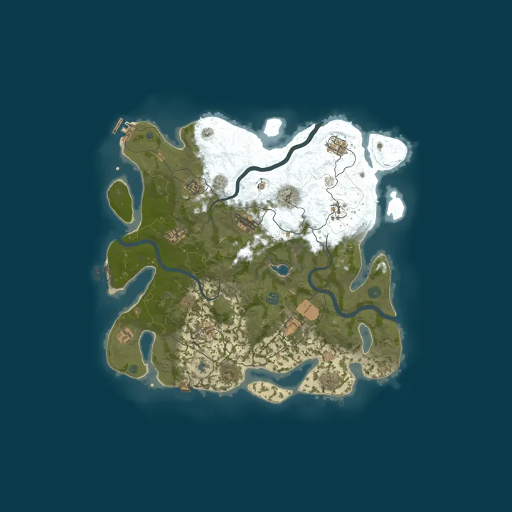 Map of [RU] Friendly Rust – Vanilla Primitive | 1x1 Русский
