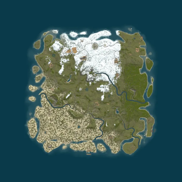 Map of RUSTINIUM PvPvE CUSTOM | 3x | Monthly | DUO,TRIO | NO BP WIPES