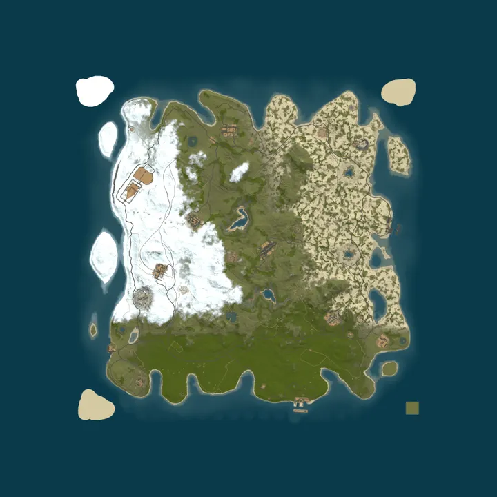 Map of [PVE]3X Modded Pure PVE Paradise|RaidableBases|SkillTree
